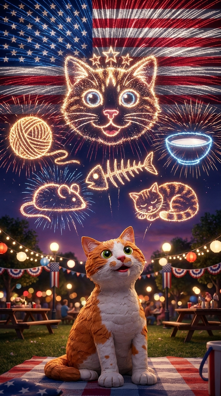 4th of July - Fireworks — AI video template preview