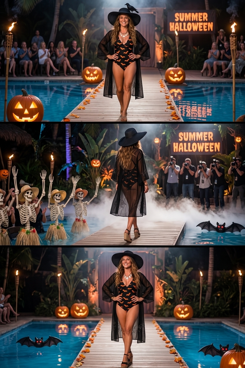 Human Summerween Catwalk — AI video template preview